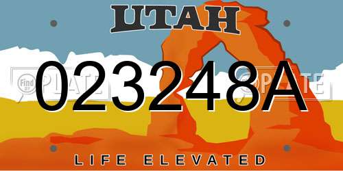 023248A Utah License Plate