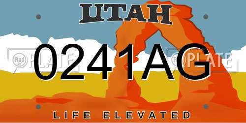 0241AG Utah License Plate