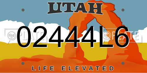 02444L6 Utah License Plate