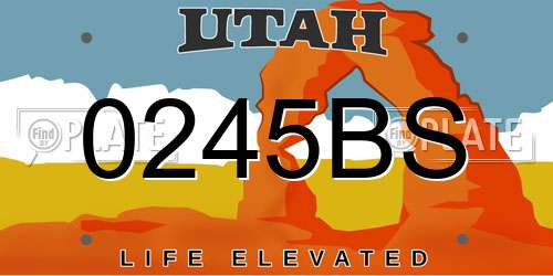 0245BS Utah License Plate