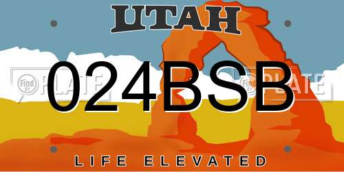 024BSB Utah License Plate