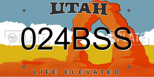 024BSS Utah License Plate