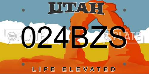 024BZS Utah License Plate