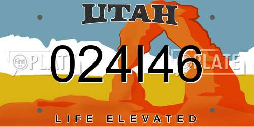 024I46 Utah License Plate