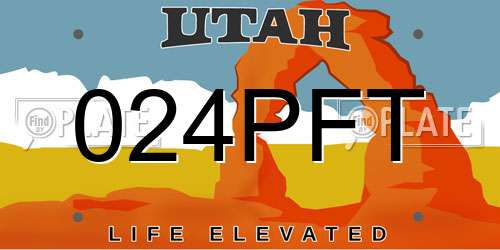 024PFT Utah License Plate