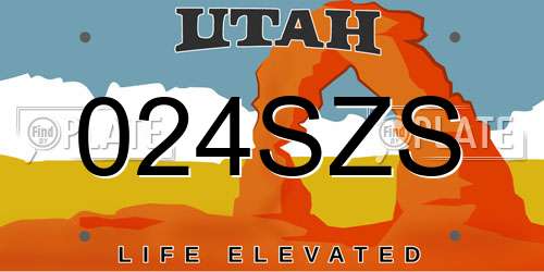 024SZS Utah License Plate