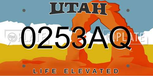 0253AQ Utah License Plate