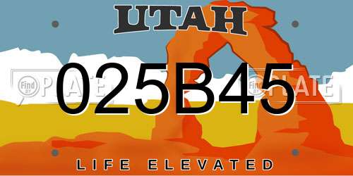 025B45 Utah License Plate