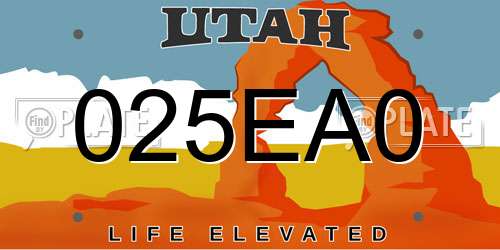 025EA0 Utah License Plate