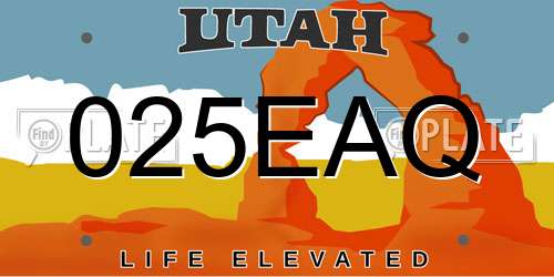 025EAQ Utah License Plate
