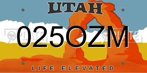 025OZM Utah License Plate