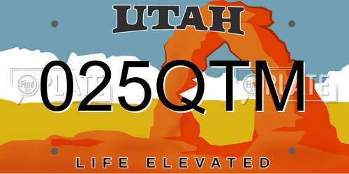025QTM Utah License Plate