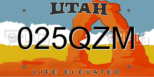 025QZM Utah License Plate