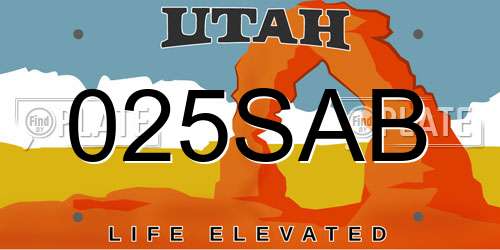 025SAB Utah License Plate