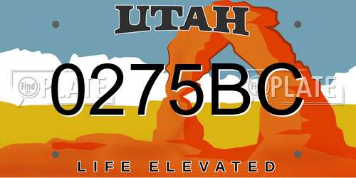 0275BC Utah License Plate