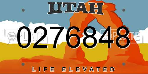0276848 Utah License Plate