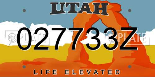 027733Z Utah License Plate