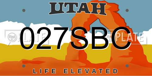 027SBC Utah License Plate