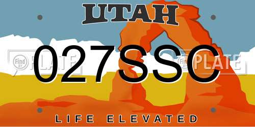 027SSC Utah License Plate