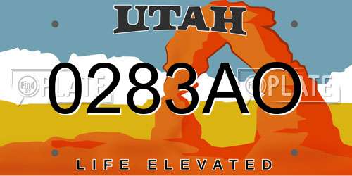 0283AO Utah License Plate