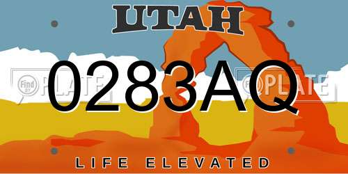 0283AQ Utah License Plate