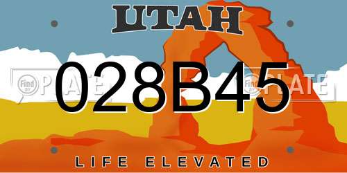 028B45 Utah License Plate