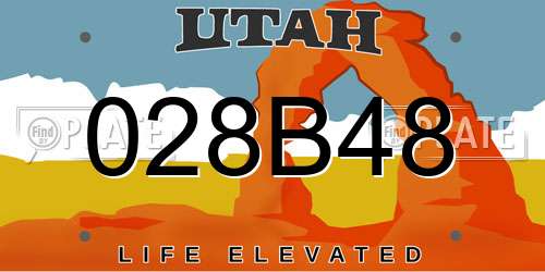 028B48 Utah License Plate