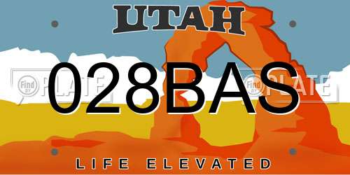 028BAS Utah License Plate