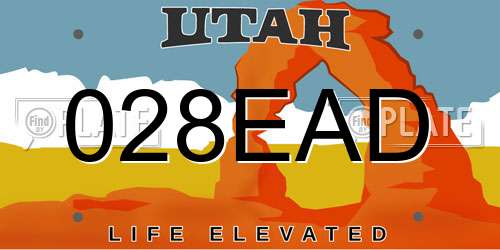 028EAD Utah License Plate