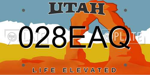 028EAQ Utah License Plate