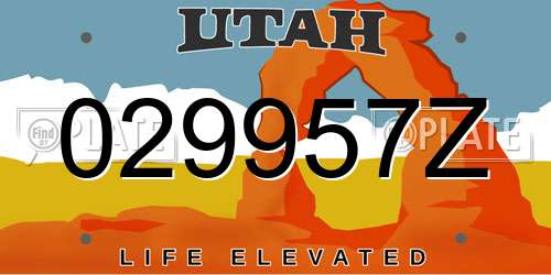 029957Z Utah License Plate