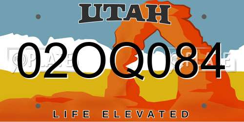 02OQ084 Utah License Plate