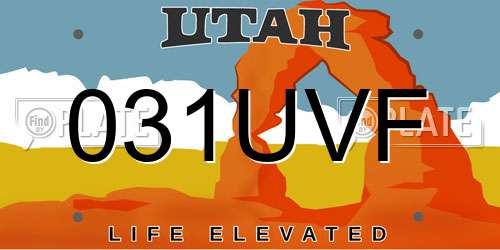 031UVF Utah License Plate
