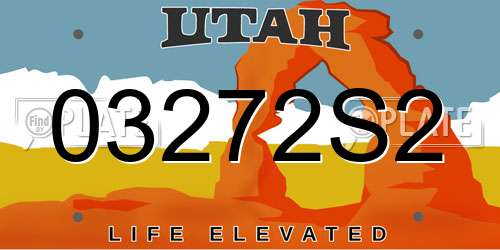03272S2 Utah License Plate
