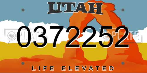 0372252 Utah License Plate