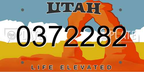 0372282 Utah License Plate