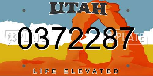 0372287 Utah License Plate