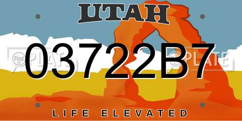 03722B7 Utah License Plate