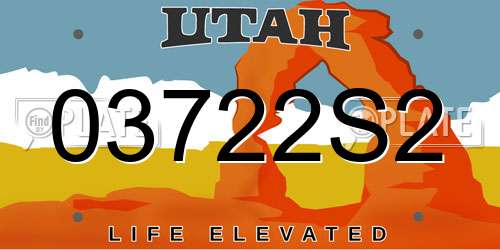 03722S2 Utah License Plate