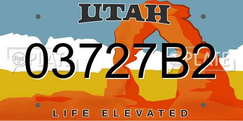 03727B2 Utah License Plate