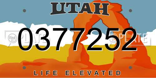 0377252 Utah License Plate