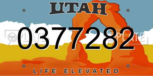 0377282 Utah License Plate