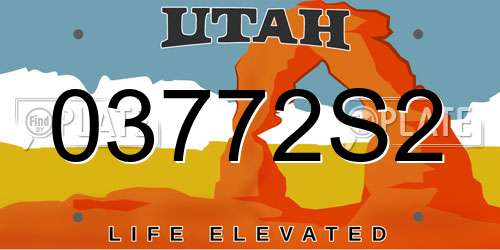 03772S2 Utah License Plate
