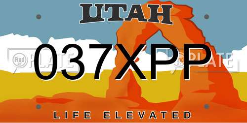 037XPP Utah License Plate