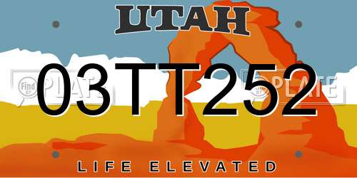 03TT252 Utah License Plate