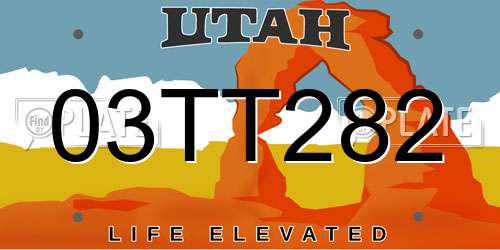03TT282 Utah License Plate