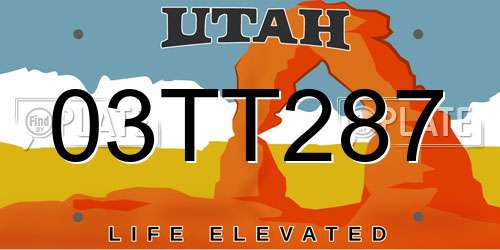 03TT287 Utah License Plate