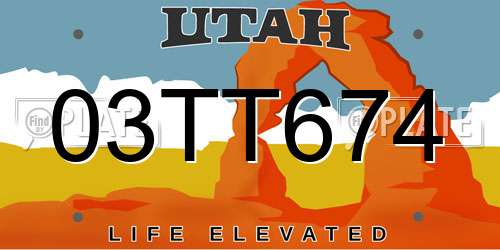 03TT674 Utah License Plate