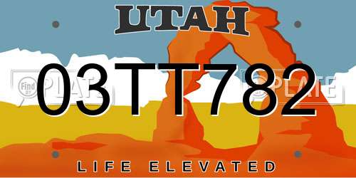 03TT782 Utah License Plate