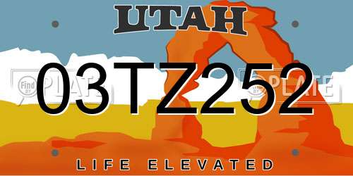 03TZ252 Utah License Plate
